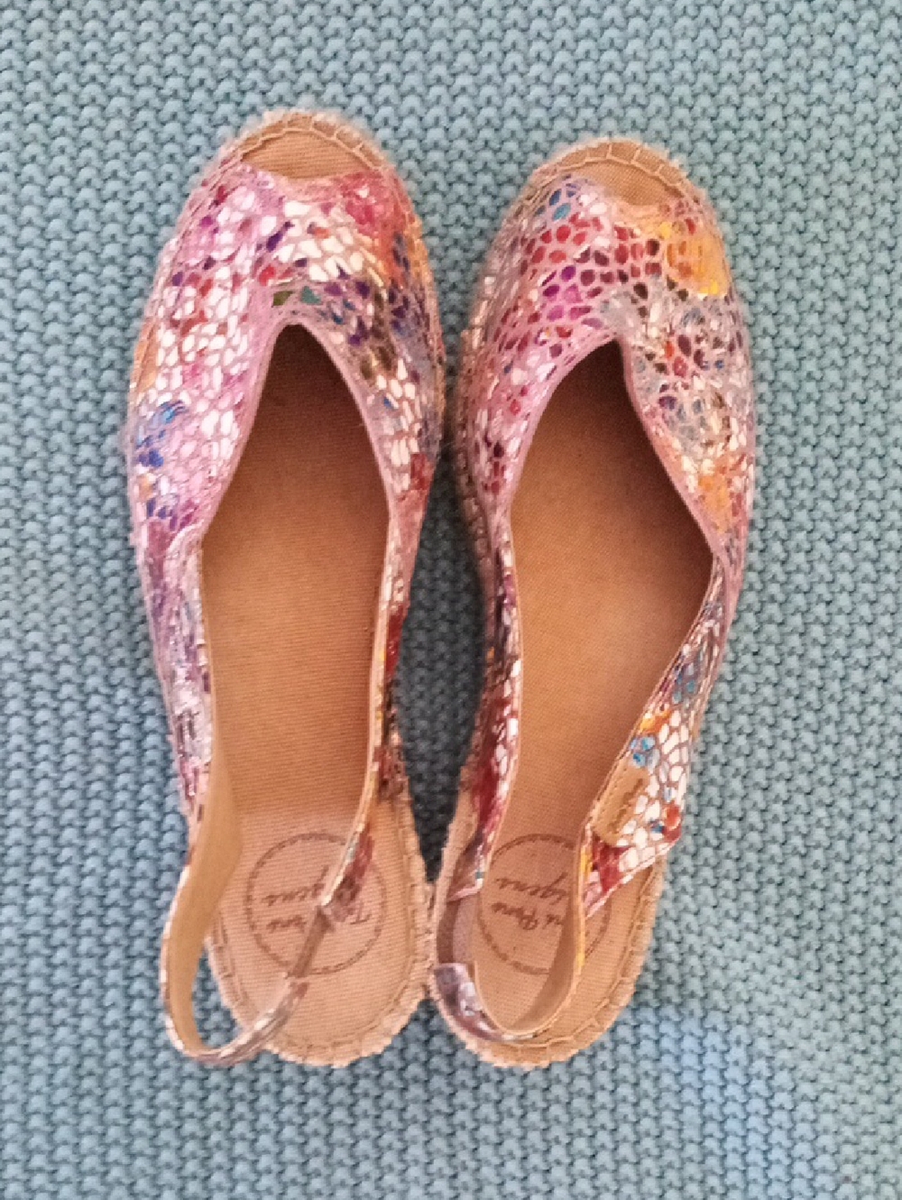 Womens Toni Pons BERNIA Multicolor Floral Slingback Espadrille Peep Toes SZ 39/9